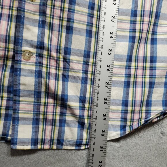 Vineyard Vines Long Sleeve Button Down Plaid Shirt Blue Yellow Pink Men Sz L - Picture 10 of 10